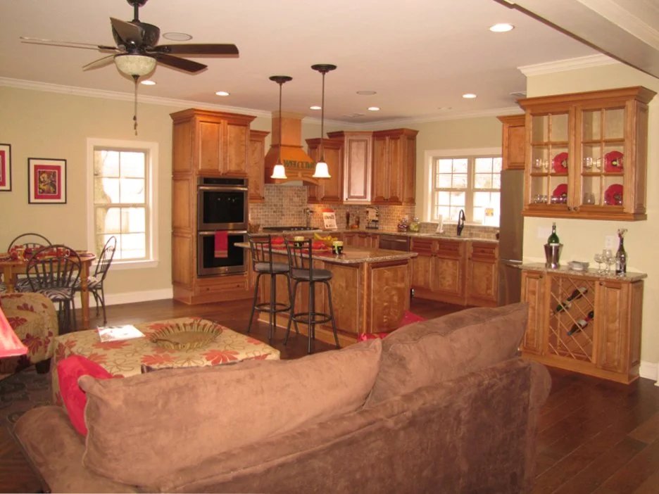 Open-plan kitchen and living room in a Renaissance Homes custom build